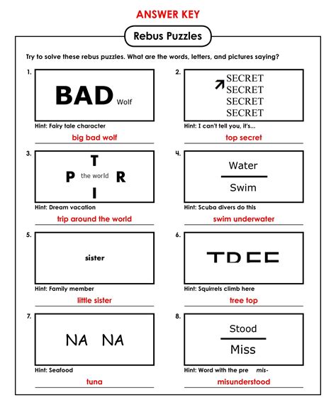 Rebus Puzzles With Answers Printable Pdf