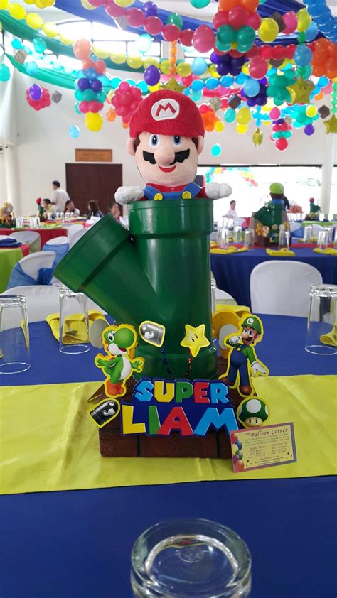 Super Mario Bros Table Centerpiece Fiesta De Mario Bros Decoracion