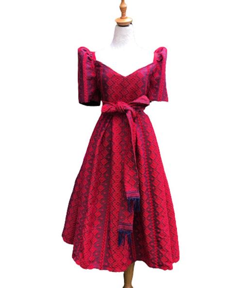 Womens Ilocos Pinilian Handwoven Modern Filipiniana Dress Hw52 Etsy
