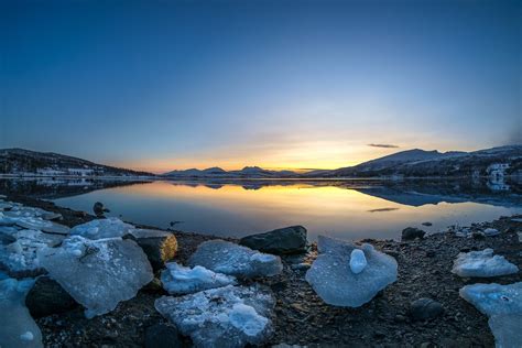 Winter Sunset At Tromso Kommune Troms Fylke Norway By John A