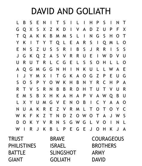 David And Goliath Word Search Puzzle Englishbix