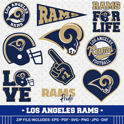 Los Angeles Rams Svg File Vector Design In Svg Eps Dxf And Jpeg Format For Cricut And