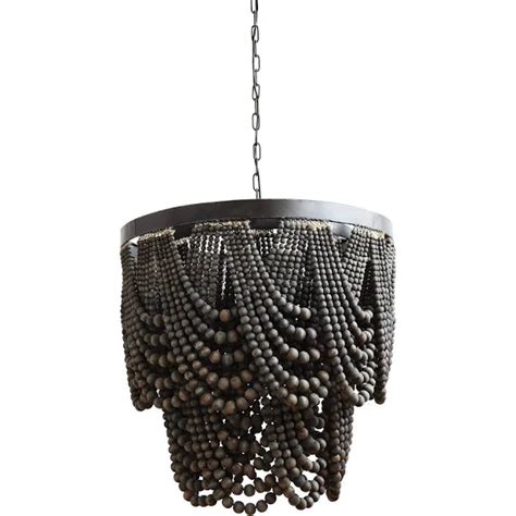 Wood Beads Chandelier Black Wood Bead Chandelier Wooden Bead