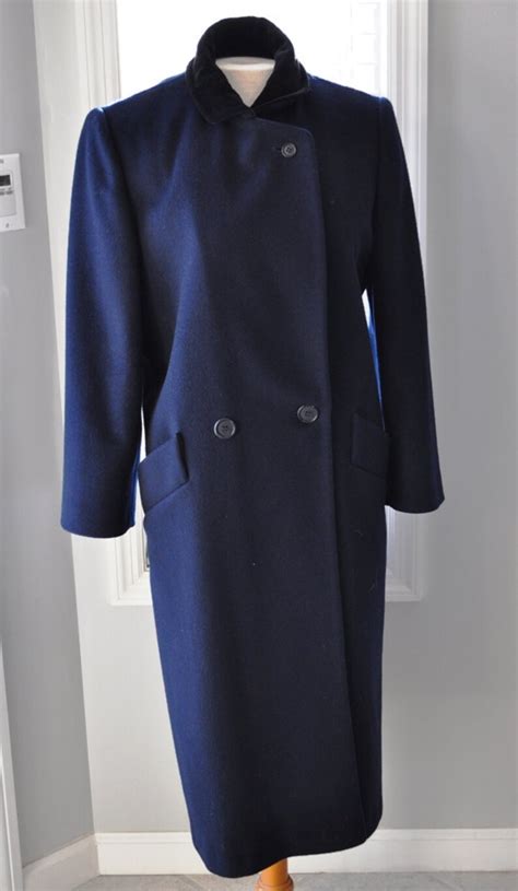 Vintage Navy Blue Wool Coat Petite Winter Coat By Jg Hook Etsy