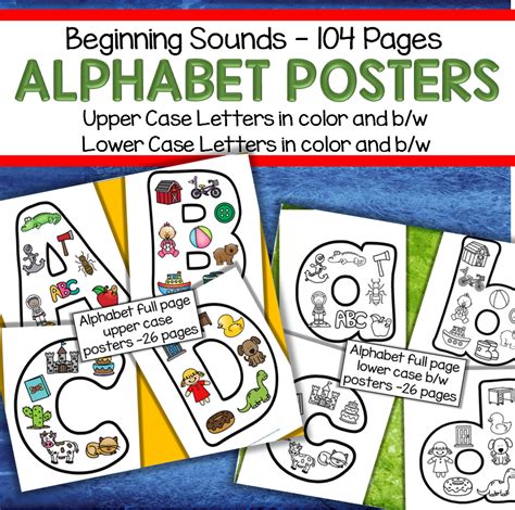 This Is A Bundle Of 4 Sets Of Alphabet Posters Featuring Items That