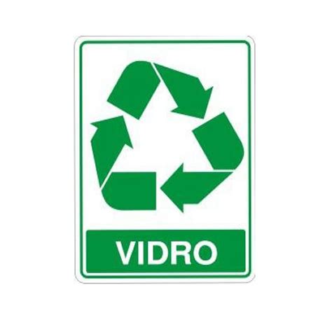 Plaquinha Adesiva Lixo Vidro Sinalização Empresa 15x20 R 300 Em