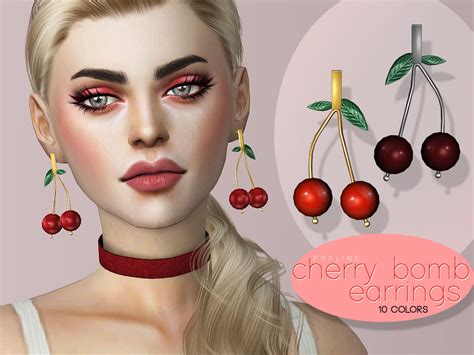 The Sims Resource Cherry Bomb Earrings
