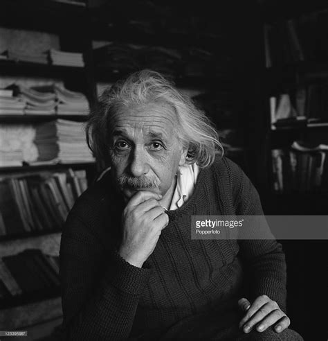 German Born Theoretical Physicist Albert Einstein 1879 1955 At Home In Princeton New Jersey