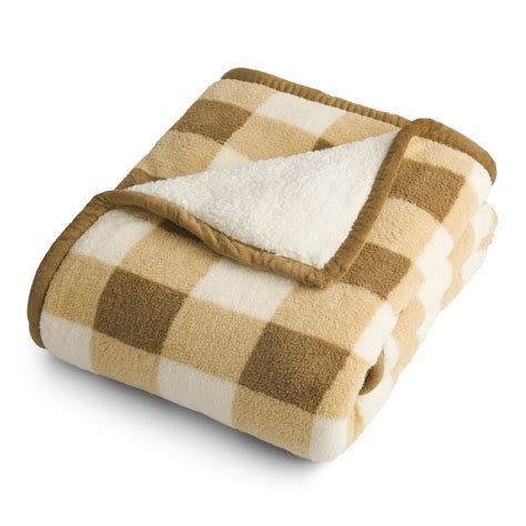 Better Homes And Gardens Printed Sherpa To Sherpa Throw Blanket Beige