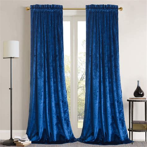 ﻿ Roslynwood Home Decor Blackout Velvet Royal Blue Curtains