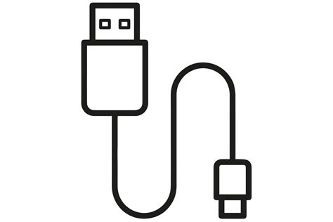 Usb Cable Icon On Transparent Background PNG