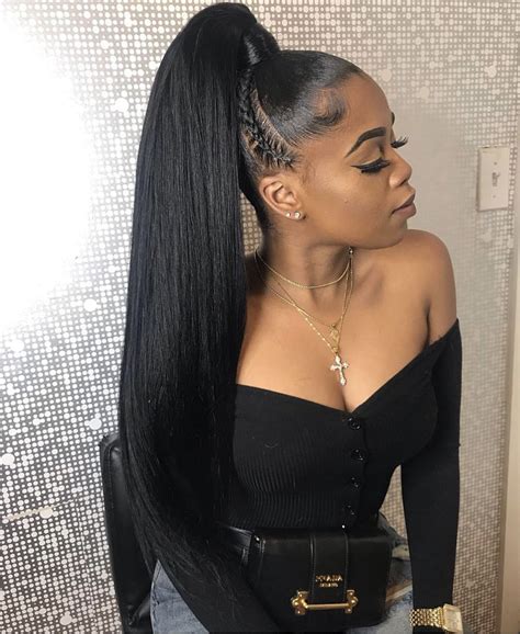 Pin By Couture Hottie On Hair Black Ponytail Hairstyles Ponytail