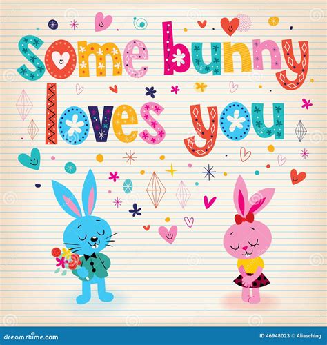 Some Bunny Loves You Stock Vector Illustration Of Flirting 46948023
