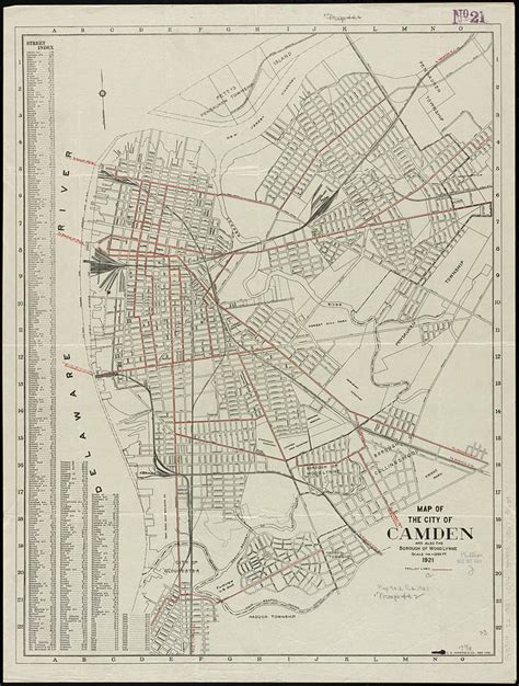 Vintage Map Of Camden Nj 1921 Drawing By Cartographyassociates Pixels