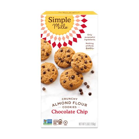 Simple Mills Crunchy Almond Flour Cookies Chocolate Chip Gluten Free