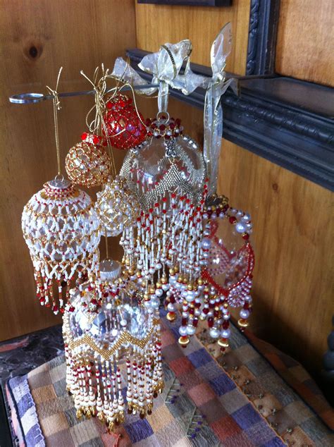 Getting Ready For Xmas Beaded Ornament Cover Jeweled Christmas