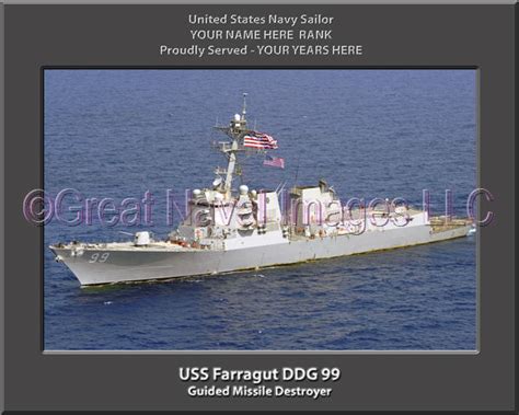 Uss Farragut Ddg 99 Personalized Navy Ship Photo ⋆ Personalized Us
