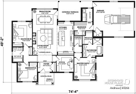 House Plan 4 Bedrooms 25 Bathrooms Garage 3268 Drummond House Plans