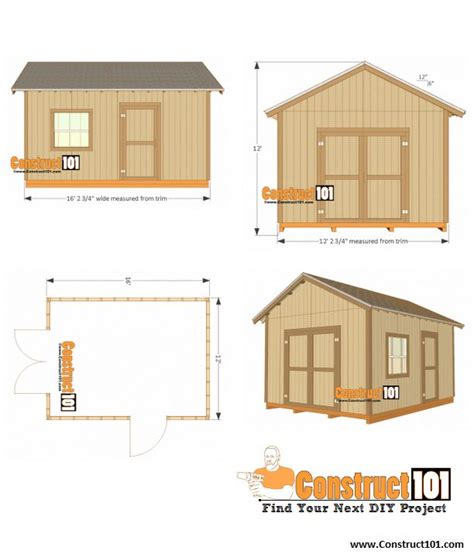 Is your shed looking a little run down? Shed plans 12x16 - gable design. Free PDF download, material list, measurements, and detailed dr ...