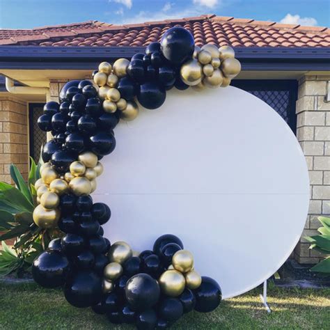 Acrylic Circle Backdrop Hire With Balloon Garland Balloons Brisbane