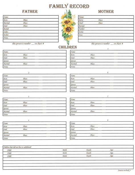 Family - Downloadable - Family Group Chart 1 | Family tree genealogy, Family tree chart, Family ...