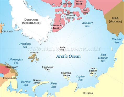Geography And Map Of The Arctic Ocean