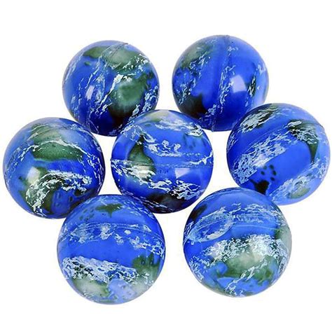 Kicko Earth Ball 49mm 2 Pack Of 6 High Bounce Ball Squeeze Earth