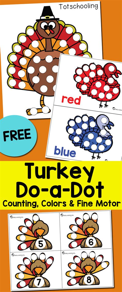 Thanksgiving Turkey Do A Dot Sheets Totschooling Toddler Preschool