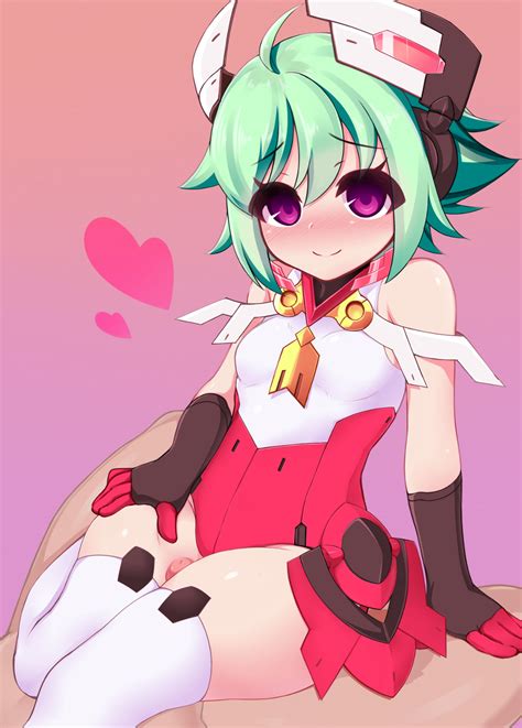 rule 34 artist request azure striker gunvolt blush gloves green hair outercourse purple eyes