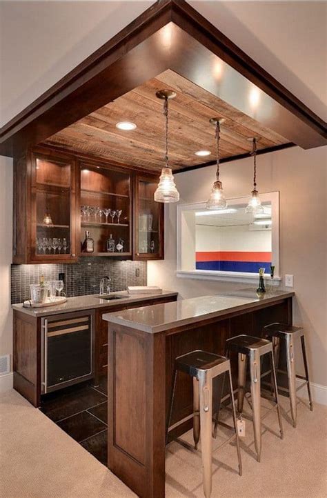 The table top lamp with charger 45+ Clever Basement Bar Ideas We Truly Love