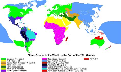 A World Map Revealing Different Ethnic Groups Of The World Ethnic