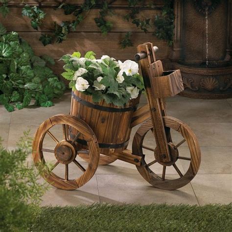 Wooden Tricycle Flower Pot Holder Plant Stand Bike Planter Plant