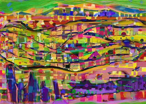 Colorful Abstract Art Print Digital Painting Happy By Murumuruart