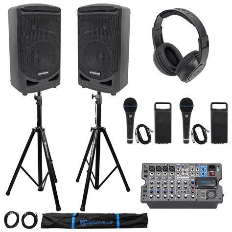 Samson Expedition Xp Kit With Two Speaker Stands And Mixer Stand