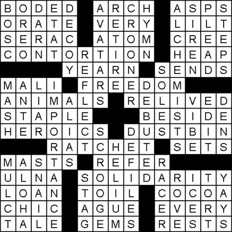 Solution For Crossword Puzzle Of June 2 2023