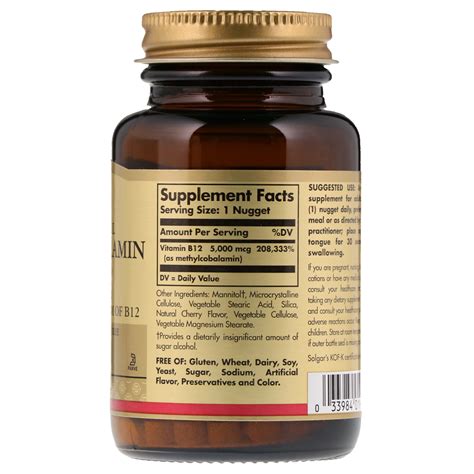 Maybe you would like to learn more about one of these? Solgar, Sublingual Methylcobalamin (Vitamin B12), 5,000 ...