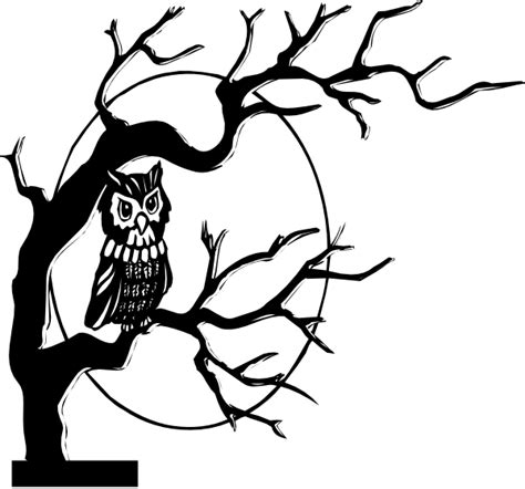 Owl In Tree Clip Art At Vector Clip Art Online Royalty