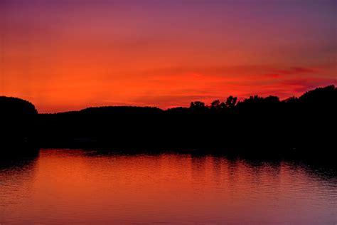 Free picture: beautiful photo, darkness, horizon, lakeside, red, sunset, dawn, reflection, sun ...