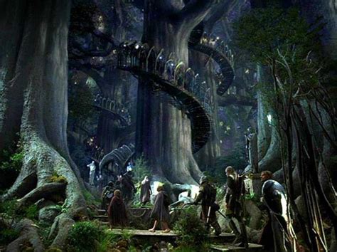 Lothlorien Fairyland Lord Of The Rings Elven City Fantasy Landscape