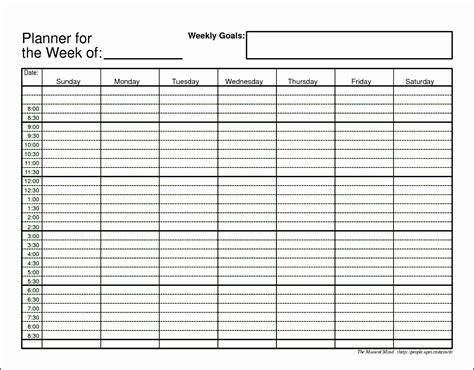 Excel Daily Schedule Template Track Hours Gulunb