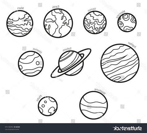 Solar System Vector Black And White Soidergi