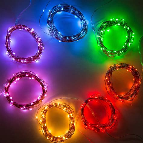 6 Foot Battery Operated Led Fairy Lights Waterproof With 20 Red Micro Led Lights On Copper
