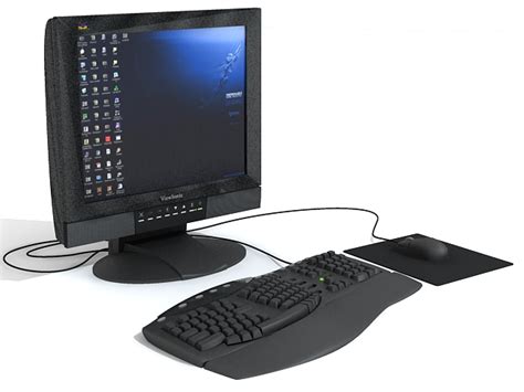 Computer Monitor Keyboard And Mouse 3d Model 3ds Max Files Free