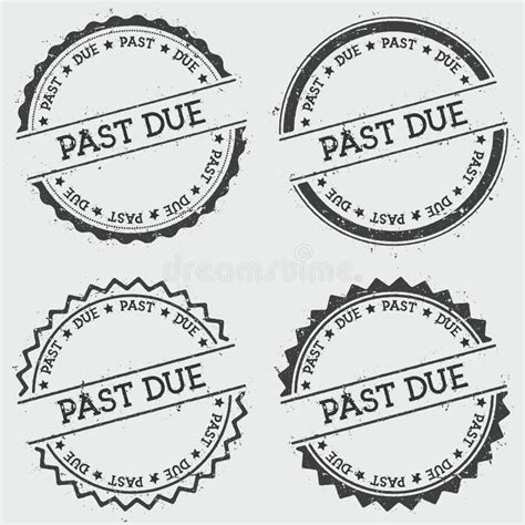 Past Due Insignia Stamp Isolated On White Stock Vector Illustration