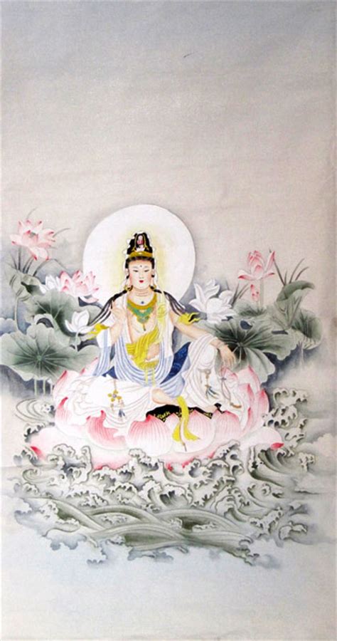 Chinese Kuan Yin Painting 3082017 66cm X 136cm26〃 X 53〃