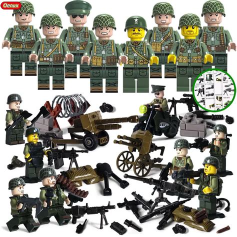World War 2 Soldiers Minifigures Fit Lego With Weapons Big Military