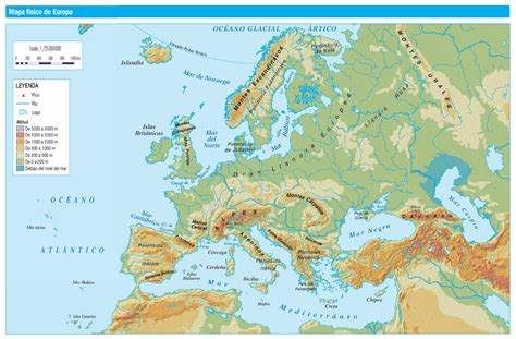 Mapa Mudo Relieve Europa