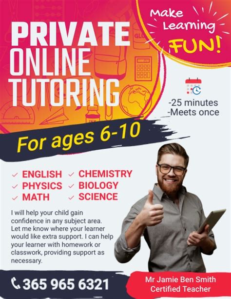 Private Online Tutoring Flyer Template Postermywall