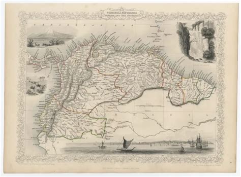 Antique Steel Engraved Map Of The Northern Part Of South America £170