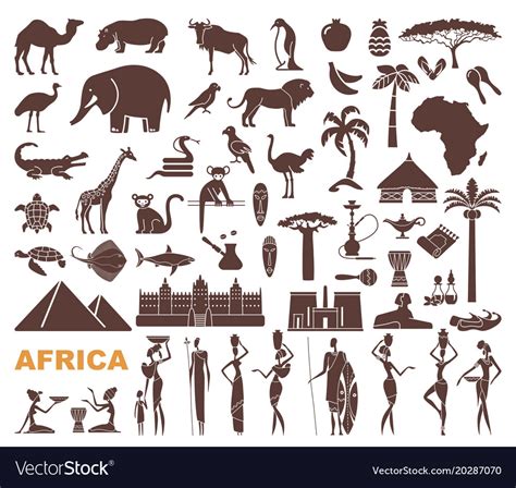 Traditional Symbols Of Africa Royalty Free Vector Image